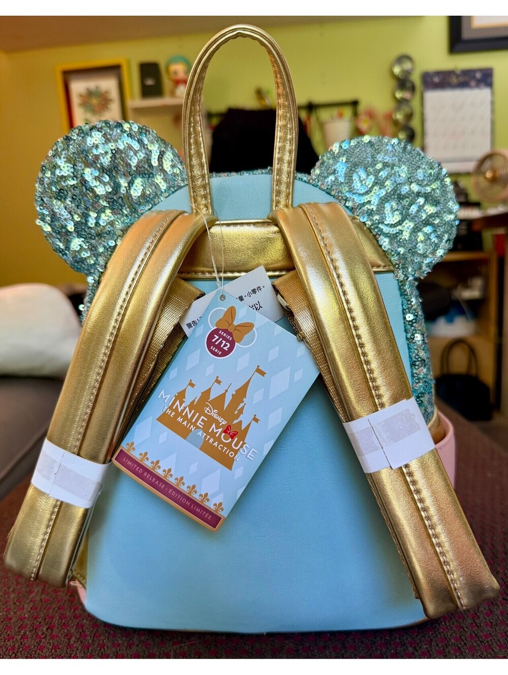 Loungefly Minnie Main Attraction King Arthur Carrousel Backpack + Ears SET NWT - Picture 7 of 14